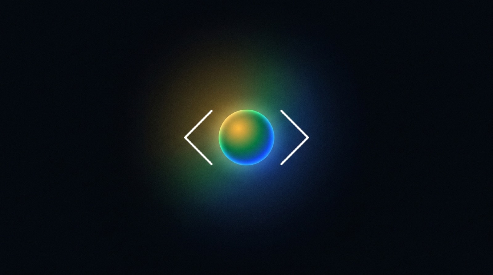 The RiCreate ‹•› agent-dot mark — a glowing orb cradled by code brackets