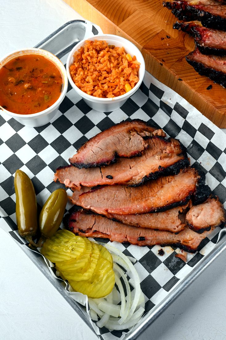 South Texas Restaurant Campaign — Smoked brisket — bark and smoke ring.